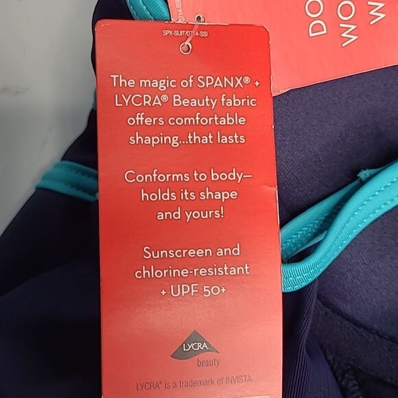 $140 NEW SPANX 8 SHAPING UNDERWIRE ONE PIECE BLUE TURQUOISE  SWIMSUIT NWT - Picture 9 of 10